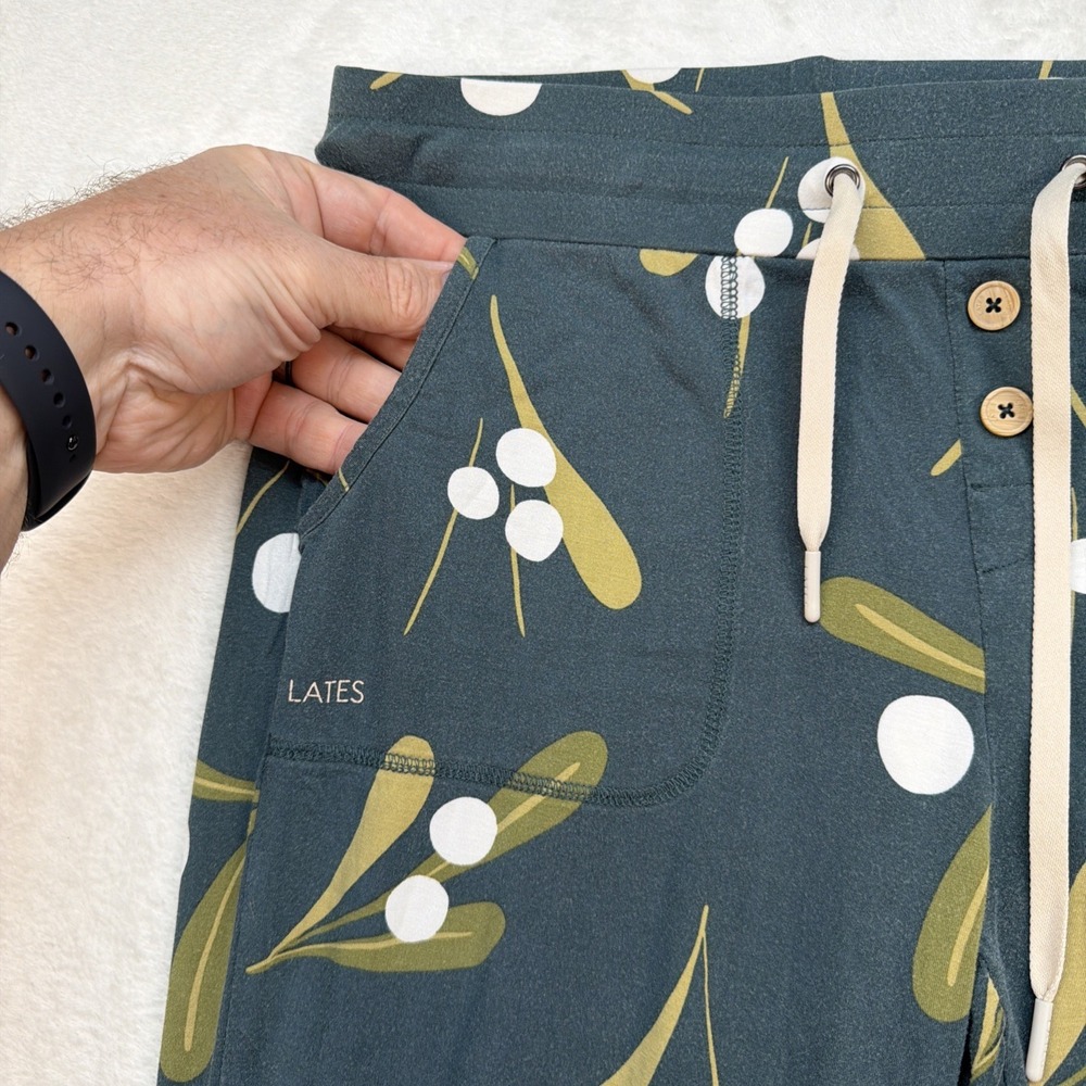 Lates By Kate Modal Pajama Set Women's Medium Olive Botanical Jogger Lounge‎ - Picture 10 of 16